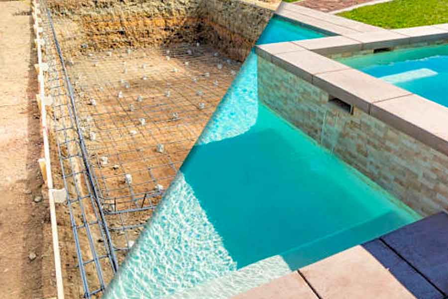 Guillon Frères Aménagement extérieurs. Terrassement piscine Guillon Frères Aménagement extérieurs. Piscines et bassins maçonnés, ou polyester. Terrasses, Vérandas, Pergolas. Région Centre Val de Loir